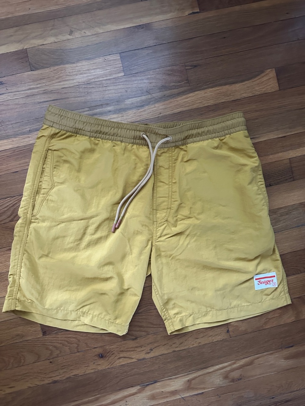 Seager Men’s Yellow Athletic Shorts with Drawstring - worn once